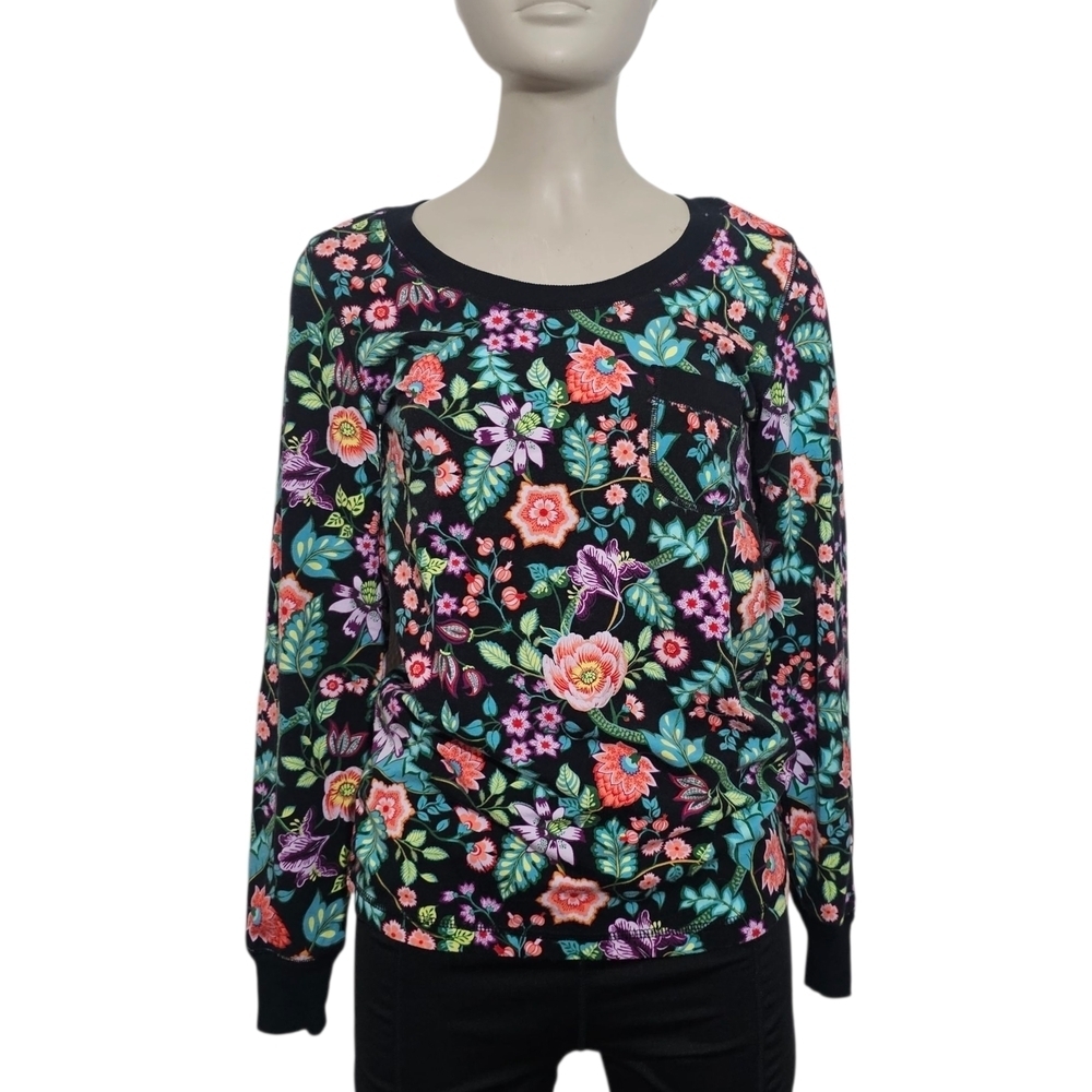 Vera Bradley Floral Print Pajama Top Sz M Tee Multicolor